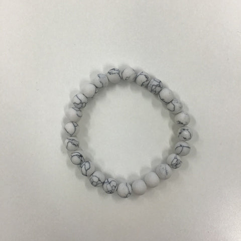 Bracelets 8mm Jasper white marble