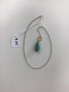 Silver 925 crystal pendant necklace small Amazonite 2