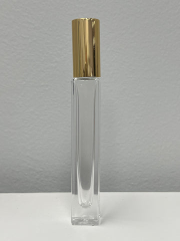 Roller bottle square with gold lid 10ml