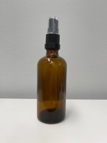 Bottle Amber Glass 100ml with black spray tops