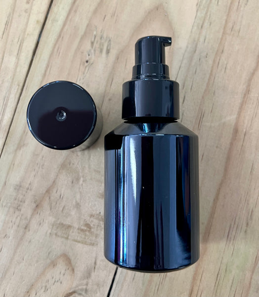Thick black glass serum bottle with serum pump 60ml